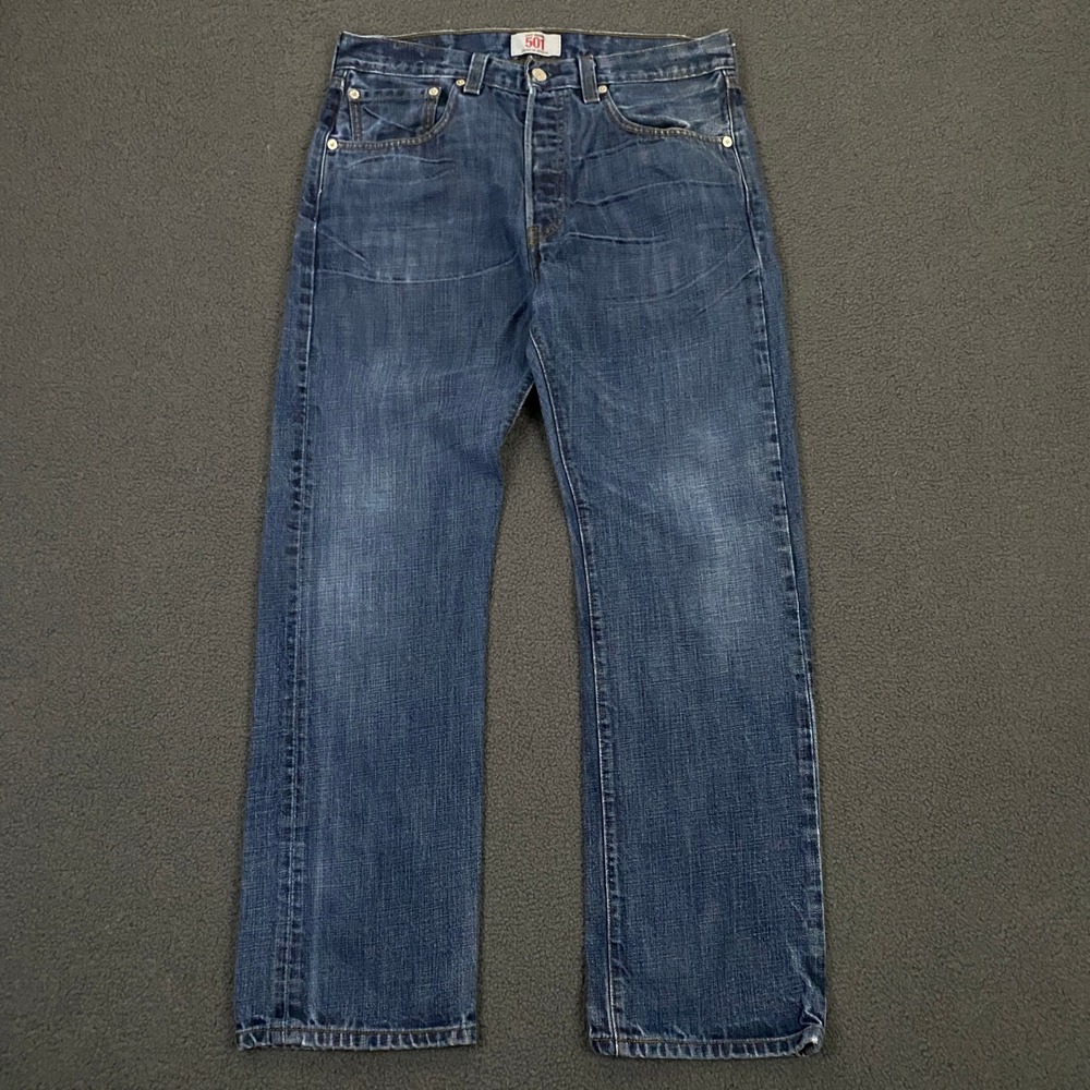 Vintage Y2K Levis 501 Jeans size 32x30 Bleu Button Fly Classic Denim Red Tab